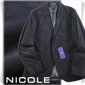 新品1円～★ニコル セレクション NICOLE selection メンズ コーデュロイ テーラードジャケット 44 S ブラック 黒 本物 ◆7312◆