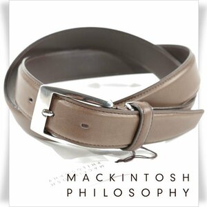 新品1円～★MACKINTOSH マッキントッシュ フィロソフィー メンズ 牛革レザーベルト フリーサイズ 茶 ブラウン 根元で調節可能 ◆7365◆