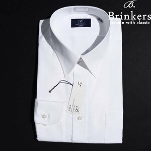 新品1円～★Brinkers ブリンカーズ 形態安定 綿100％ 長袖 レギュラーカラードレスシャツ M 40-80 白 本物 ◆7446◆