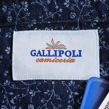 新品1円～★定価1.9万 GALLIPOLI camiceria ガリポリカミチェリア 日本製 長袖 デニムウエスタンシャツ 48 L 小花柄 ◆7501◆_画像9