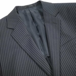 新品1円～★定価6万 Black On TETE HOMME テットオム ウール毛 スリーピーススーツ 92A5 ノータック ストライプ ネイビー ◆7676◆の画像5