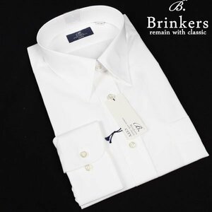 新品1円～★Brinkers ブリンカーズ 形態安定 綿100％ 長袖レギュラーカラードレスシャツ M 40-80 白 無地 本物 ◆7797◆