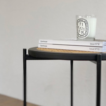 ラタン サイドテーブル 直径40cm 【ART OF BLACK】_画像3