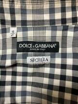 ☆１円開始☆ ドルチェ&ガッバーナ DOLCE&GABBANA SICILIA ラインブロック 長袖シャツ_画像4