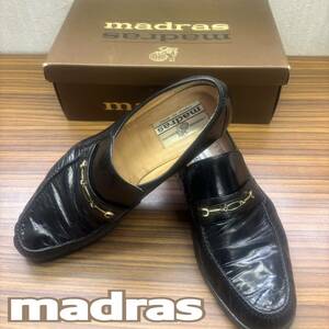 靴 ◆ madras ◆ ビジネスシューズ 8 約２６．５ｃｍEEE BLACK 黒 レザー ◆ マドラス ◆ メンズ シューズ 箱入り