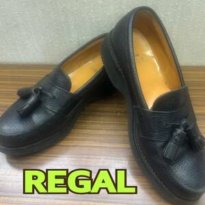 靴 ◆ REGAL ◆ ローファー 24.5cm BLACK 黒 レザー ◆ リーガル ◆ メンズ シューズ 現状品