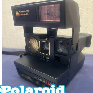 動作未確認 ◆ Polaroid インスタントカメラ Polaroid ブラック AUTO FOCUS Type/660 フィルム使用 ビューファインダー