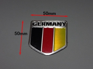 *GERMANY* Flag アルミ ステッカー 5x5cm (G61) 新品！ ▽Pntj