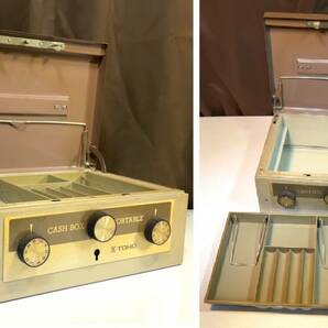 ■47 レトロで古い手提げBOX TOHO金庫（キャッシュボックス）＆ゴム印収納BOX 昭和ヴィンテージの画像4