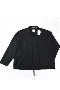 34 未使用 定価41,800円 nanamica ナナミカ Cotton Wool Deck Shirt コットン ウール デッキ シャツ M ブラック SUGF357