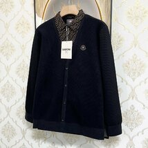 高級EU製＆定価5万◆UABONI*Paris*長袖ポロシャツ*ユアボニ*パリ発◆裏起毛 防寒 快適 切替 ニット レトロ 通勤 紳士 ビジネス2XL/52サイズ_画像6