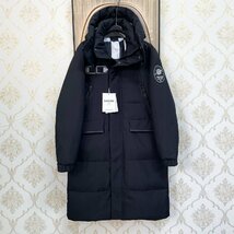 最高峰EU製&定価13万◆UABONI*Paris*ダウンジャケット*ユアボニ*パリ発◆グースダウン90％ 暖かい ロング丈 防寒 フード脱着可 ビジネス M_画像8