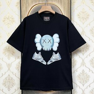 高級EU製＆定価2万◆UABONI*Paris*半袖Tシャツ*ユアボニ*パリ発◆コットン100％ 吸汗 快適 スウェット アメカジ 個性 日常着 L/48サイズ