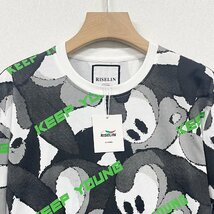 個性ヨーロッパ製※定価2万◆ブルガリア発※RISELIN 半袖Tシャツ 上品 通気 薄手 速乾 総柄 カットソー トップス 遊び心 カジュアル M/46_画像3