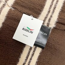 定番ヨーロッパ製※定価5万◆ブルガリア発※RISELIN セーター 高品質ミンク/カシミヤ混 切替 ふわふわ ニット ストライプ レディース L/48_画像8