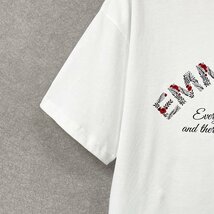 新作・半袖Tシャツ 定価2万◆Emmauela・イタリア・ミラノ発◆コットン100％ 速乾 吸汗 薄手 バラ ロゴ カットソー 定番 男女兼用 L/48サイ_画像6