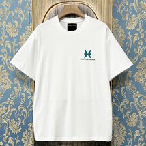 定価2万★christian milada・ミラノ発・半袖Tシャツ★綿100％ 上級 吸汗 通気 個性 魚座柄 トップス カットソー 男女兼用 夏服 L/48サイズ_画像2