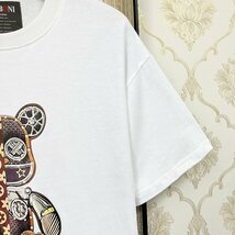 個性EU製＆定価2万◆UABONI*Paris*半袖Tシャツ*ユアボニ*パリ発◆高級 コットン100％ 吸汗 薄手 カットソー モノグラム Bearbrick M/46_画像5