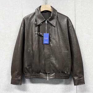  high class * leather jacket regular price 15 ten thousand *Emmauela* Italy * milano departure * high quality cow leather piece . leather jacket motorcycle Rider's dressing up piece .M/46