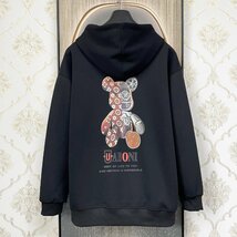 個性EU製＆定価4万◆UABONI*Paris*パーカー*ユアボニ*パリ発◆コットン100％ 高級 モノグラム カットソー 男女兼用 ベアブリック L/48_画像1