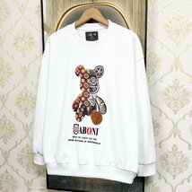 高級EU製＆定価4万◆UABONI*Paris*トレーナー*ユアボニ*パリ発◆綿100％ 高級 モノグラム クマ トップス カットソー トレンド 日常着 2XL_画像10