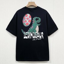 個性ヨーロッパ製※定価2万◆ブルガリア発※RISELIN 半袖Tシャツ コットン100％ 快適 吸汗 恐竜 手書き風 トップス 遊び心 夏服 M/46サイズ_画像1