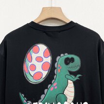 個性ヨーロッパ製※定価2万◆ブルガリア発※RISELIN 半袖Tシャツ コットン100％ 快適 吸汗 恐竜 手書き風 トップス 遊び心 夏服 M/46サイズ_画像4