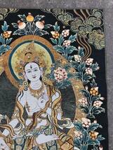 アンティークコレクション、約90ｃｍ*60cm　大判　チベットタンカ刺繍　31_画像3