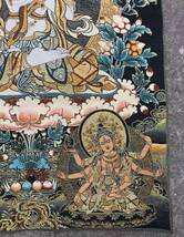 アンティークコレクション、約90ｃｍ*60cm　大判　チベットタンカ刺繍　31_画像5