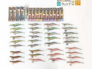 ヨーヅリ アオラ 3.5号 25g、ハリミツ 墨族 柔 ノーマル 3.5号、釣研 名匠餌木 L等 エギ 計50点セット 中古良品＆未使用品