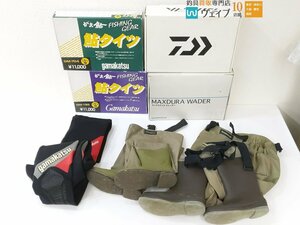 シマノ マックス デュラ ウェーダー WA-022D、ダイワ パワーウェーダー PW-1203R、がまかつ がま鮎 鮎タイツ GM-704 等 計4点