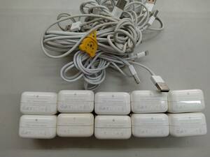 ■純正 Apple アップル Ａ1357 Apple 10W USB電源アダプタ ライトニングケーブル まとめて10個 C