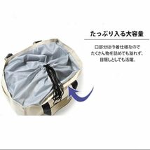 レジカゴバッグ　大容量　30L エコバッグ　保温　保冷　折りたたみ　マイバッグ　ピクニック　キャンプ 巾着　 アルミ　ネイビー_画像6