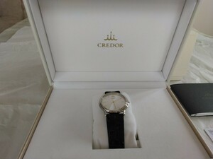 新品　SEIKO CREDOR セイコー クレドール」 シルバー文字盤 クオーツ 腕時計 8J81-6A30 純正化粧BOX付き