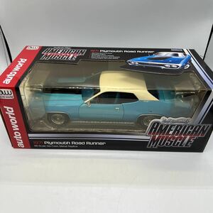 【未開封品] Auto World 1971　Plymouth Road Runner プリムス ロードランナー　京商 1/18 　AMM1012 ベッティブルー