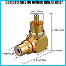 ★6個入り★ RCA変換アダプタ 90度RCA直角コネクタ オス-メス L型変換プラグ 金メッキ (6個入り)_画像3