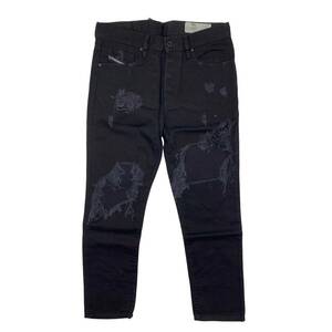 【サイズ選択 W30/W32】DIESEL■デストロイデニム■ブラックデニム クラッシュダメージ加工デニム■ディーゼル MHARKY■スリムスキニー