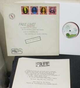 ☆彡 英國盤 Free Free Live [ UK '71 Island Records ILPS 9160 MAT 1/1 ] 封筒ジャケ、切手は印刷。