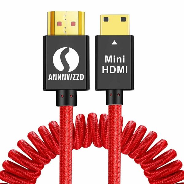 MINI HDMIオス to HDMI オス変換 1M 伸縮 TV カメラ データ転送