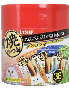 Figaro いなば 猫用おやつ 焼かつお 成猫用 バラエティ 36本入