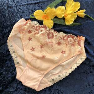 PSu-339　☆♪【やたらオシャレで・Beauty 刺繍 Design Peach Pink Lingerie 】♪☆エレガンスショーツ　LLサイズ（H97－105cm)