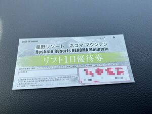 星野リゾート　ネコママウンテン　リフト券　1日引換券　送料無料