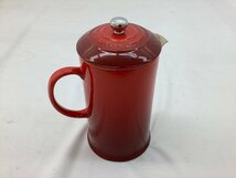 LE CREUSET ルクルーゼ コーヒープレス/コーヒーポット/レッド 動作未確認/底にカケ有 中古品 ACB_画像1