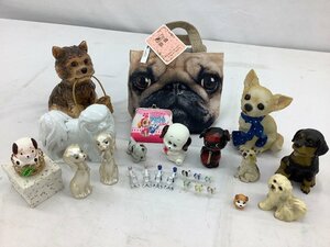 勝山他 犬グッズまとめ/置物/バッグ/がま口/貯金箱/焼物/有田焼/昭和レトロ 25点 動作未確認 中古品 ACB