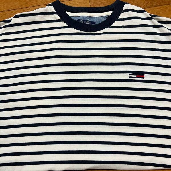 TOMMY TOMMYJEANS トミー ボーダー Tシャツ ホワイト カットソー Ｍサイズ 古着