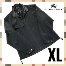 【大きめXLサイズ】BURBERRY GOLF　バーバリーゴルフ　スイングトップ　ナイロンジャケット　三陽商会　ノバチェック　ブラック　ゴルフ_画像2