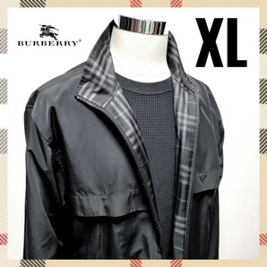 【大きめXLサイズ】BURBERRY GOLF バーバリーゴルフ スイングトップ ナイロンジャケット 三陽商会 ノバチェック ブラック ゴルフの画像3