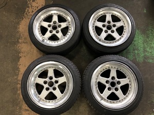 2ピース 当時物 メーカー不明 16インチ 5穴 AW ホイール シルビア スカイライン JDM USDM R32 S13 180SX ドリフト ドリケツ