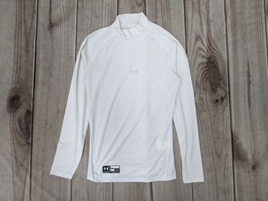 15．アンダーアーマー heatgear 速乾長袖 メッシュ インナーシャツ インナーウェア　トレーニングウェア メンズLG 白グレー x304