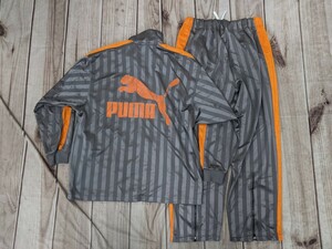 17．2点 ヒットユニオン PUMA プーマ デカロゴ トラックジャケット パンツ ジャージ上下 メンズL～OLグレーオレンジ y308